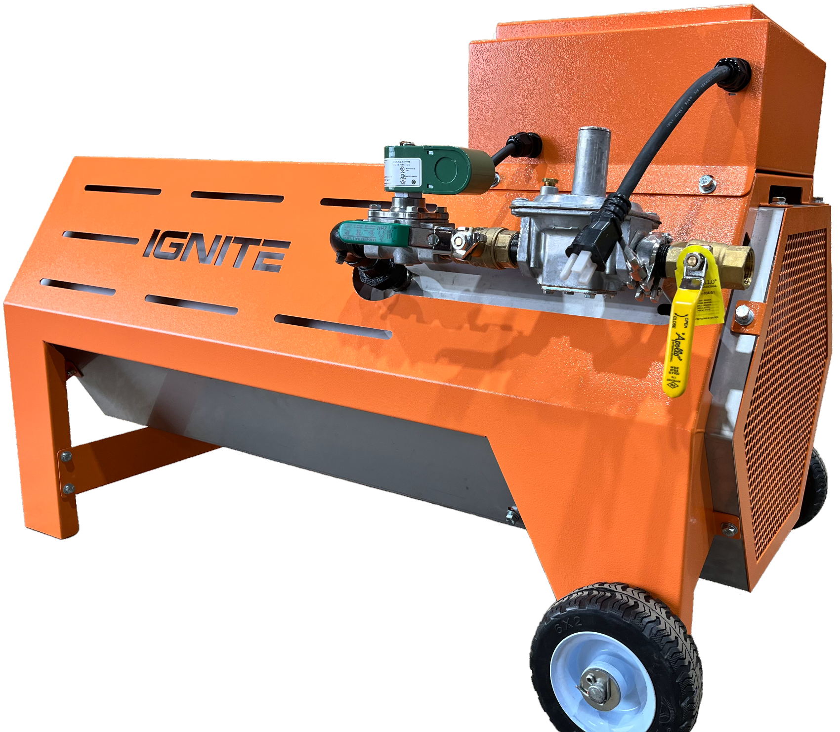 Ignite 400DF direct-fired heater delivering 400,000 BTU/Hr of propane or natural gas heat for industrial and commercial applications.