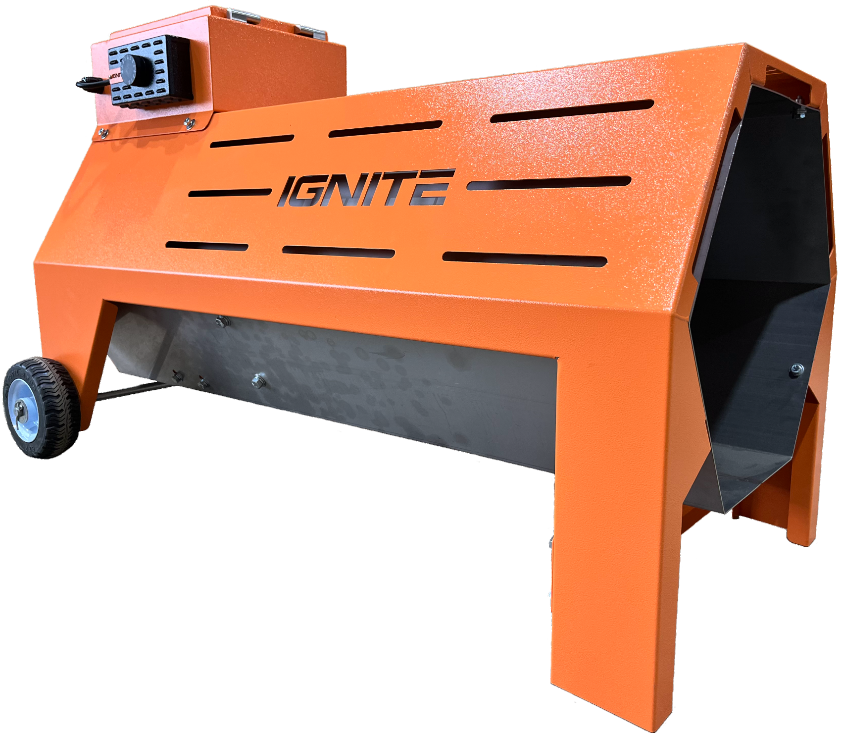 Ignite 400DF direct-fired heater delivering 400,000 BTU/Hr of propane or natural gas heat for industrial and commercial applications.