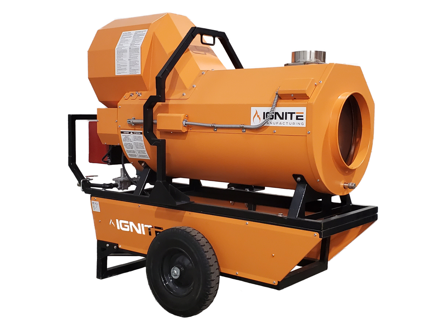 Ignite HD-200R indirect gas-fired dual-fuel heater delivering 200,000 BTU/Hr for clean, efficient propane or natural gas heating.