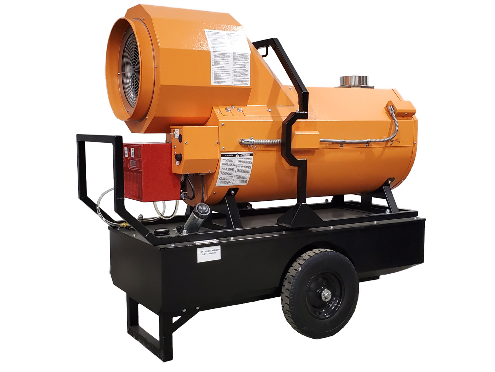 Ignite HO-200R indirect oil-fired heater providing 200,000 BTU/Hr with diesel or kerosene fuel, designed for quiet, efficient operation.